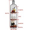 Kings Brand Furniture - Tall Wine Bottle Shaped Stand with Shelf Floor Wine Rack Holder, Liquor Bar Shelves Storage Organizer - Black Oak - 4 of 4
