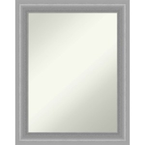 23"x29" Non-Beveled Peak Polished Nickel Narrow Bathroom Wall Mirror - Amanti Art: Includes Mounting Hardware - 1 of 4
