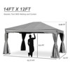 Aoodor Outdoor Aluminum Gazebo with Privacy Curtains and Netting, Grey Canopy Shelter for Patio, Garden, Yard, and Lawn - 3 of 4
