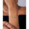 14K-18K Gold Plated Simulated Diamonds Bezel Set Tennis - Round Pear Heart Statement Bride Gold Bracelet Stack - Sizes 6.5-7.5 Inch - 2 of 4