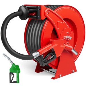 Fuel Hose Reel 1" x 50FT Extra Long Retractable Diesel Reel 300 PSI Auto Swivel Rewind Diesel Hose Reel - 1 of 4