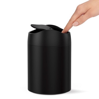 Matte Black Stainless Steel 1.5L Countertop Trash Can