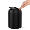 simplehuman 1.5L Countertop Bathroom Trash Can, Matte Black Stainless Steel - 3 of 3