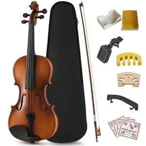 TopComfy 4/4 Professional Full Size Violin Set Lightweight Rich Sound Complete Accessories Gift for Kids Adults Musicians, Brown, 32"*11.42"*5.5" - 1 of 4