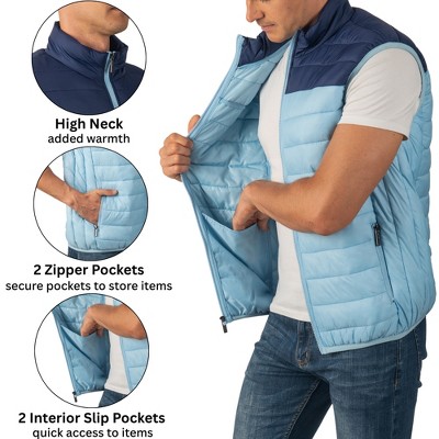 Мужские жилеты Alpine Swiss Clark Mens Puffer Vest Down Alternative Water Resistant Packable Outerwear Zip Up Pockets Warm Versatile Layer — фото 4