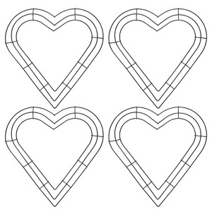 Unique Bargains Metal Decoration Heart Shape Wreath Frame Dream Catcher Rings 4 Pcs - 1 of 4