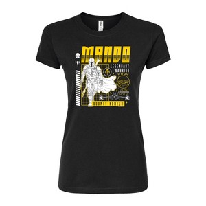Women's - Star Wars - The Mandalorian Mando Dark Digital Fitted Graphic T-Shirt - 1 of 3