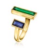 Pure Collection by Ross-Simons 1.70 Carat Lab-Grown Emerald and .30 Carat Lab-Grown Sapphire Wrap Ring in 18kt Gold Vermeil - 3 of 4
