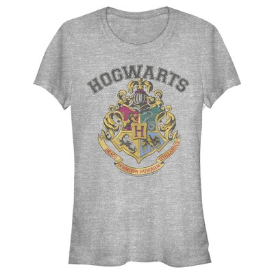 Juniors Womens Harry Potter Vintage Hogwarts Crest T-Shirt - Athletic  Heather - 2X Large