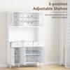 Tangkula 77" Tall Kitchen Pantry Storage Cabinet with LED Lights and Power Outlets - 3 of 4