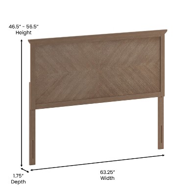 Fiona Light Brown Wood and Metal Queen Headboard