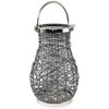 Northlight Woven Iron Pillar Candle Lantern with Glass Hurricane - 16.25" - Gray - 4 of 4