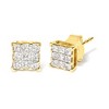 Haus of Brilliance 14K Yellow Gold 1/2 Cttw Princess-Cut Diamond 9 Stone Square Stud Earrings - 2 of 4