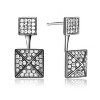 Guili Sterling Silver Cubic Zirconia Multiple Square Jacket Earrings - 2 of 2