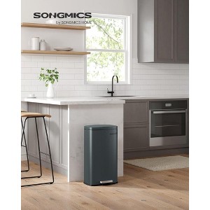 SONGMICS Trash Can with Lid, 8 Gallon Garbage Can, Stainless Steel Small Waste Bin with Step Pedal and Inner Bucket, Soft Close, Kitchen - 1 of 4