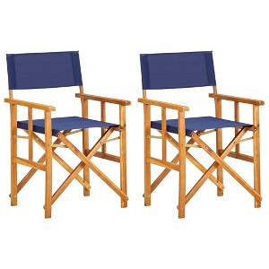 vidaXL Director's Chairs 2 pcs Solid Acacia Wood Blue - 1 of 4