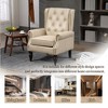 CAVINAS Mid Century Armchair, Upholstered Accent Chair, Lounge Chair with Sturdy Wood Legs for Living Room, Bedroom, Wingback Chair - 4 of 4