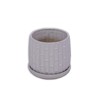 VisioGear 2PCS Ceramic Flowerpot, 7" Modern Planter for Patio, Garden, Windowsill, Gloss White, 7.88"*7.88"*7.09" - 2 of 4