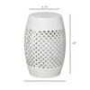 Naysaye End Table with Fretwork Design, Decorative End Table with Woven Lattice Design for Home Lawn Garden Patio, White, 9.75"*18"*9.75" - 3 of 4