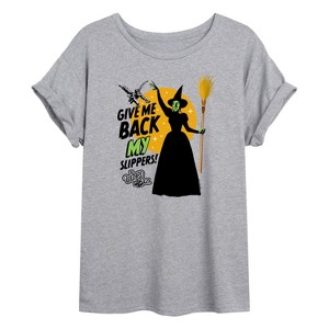 Women's - Wizard of Oz - Give Me Back My Slippers Oversized Graphic T-Shirt - 1 of 4