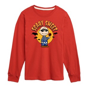 Boys' - Peanuts - Scary Sweet Long Sleeve Graphic T-Shirt - 1 of 4