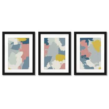 Americanflat Terrazzo Tiles by Moira Hershey - 3 Piece Gallery Framed Print Art Set