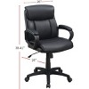 Modern Office Chair with Upholstered Extra Cushion and Adjustable Height for Home Office Seating -3irtyhousy - 4 of 4