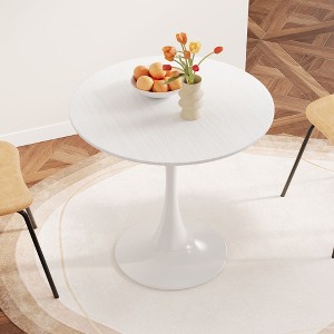 Sapphtopaz Tulip Dining Table Kitchen Table Round Dining Table Bar Table with Pedestal Base for Kitchen, Small Spaces - 1 of 4