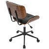 Okak Mid-Century Height-Adjustable Office Chair, Criss Cross Chair with Universe Wheels and Walnut Base, Desk Chair for Home, Office - 3 of 4
