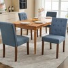 GustoWave Upholstered Dining Chairs Set of 2, Button Tufted Kitchen Chair with Wood Legs, Modern Fabric Side Chair - 2 of 4