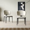 Luck Live Modern 2-Piece Armless Dining Chair Set, Metal Dining Chairs for Multi-scenario Use, Off-white - 3 of 4