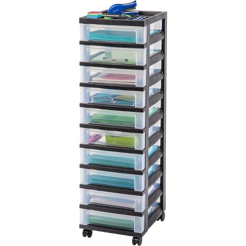 Craft Plastic Organizers and Storage, Rolling Storage Cart for Classroom
