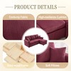 MOONMISS L-Shaped Corduroy Sectional Sofa with Pull-Out Storage,Ottoman & Pillows 3-Seat with Cup Holder for Living Room, Apartment - 2 of 4