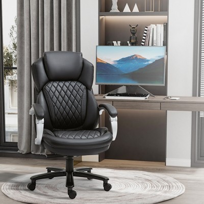 Vynxaria Big and Tall Executive Office Chair with Wide Seat, Computer Desk Chair with High Back Diamond Stitching