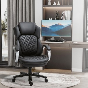Vynxaria Big and Tall Executive Office Chair with Wide Seat, Computer Desk Chair with High Back Diamond Stitching - 1 of 4