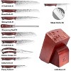 16-Piece Knife Set with Block, Kitchen Knife Set, German Stainless Steel Knife Set with 6 Steak Knives and Knife Sharpener, Unique Hammered Design - 2 of 4