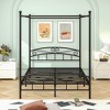The Misty Moon Queen Size Metal Canopy Bed Frame with Headboard and Footboard Black - 3 of 4