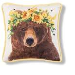 C&F Home 8" x 8" Bear With Flower Crown Spring Petite Printed Throw Pillow