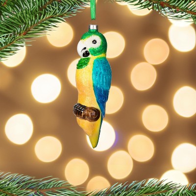 Colorful Glass Parrot Christmas Ornament Set, 2 Pieces