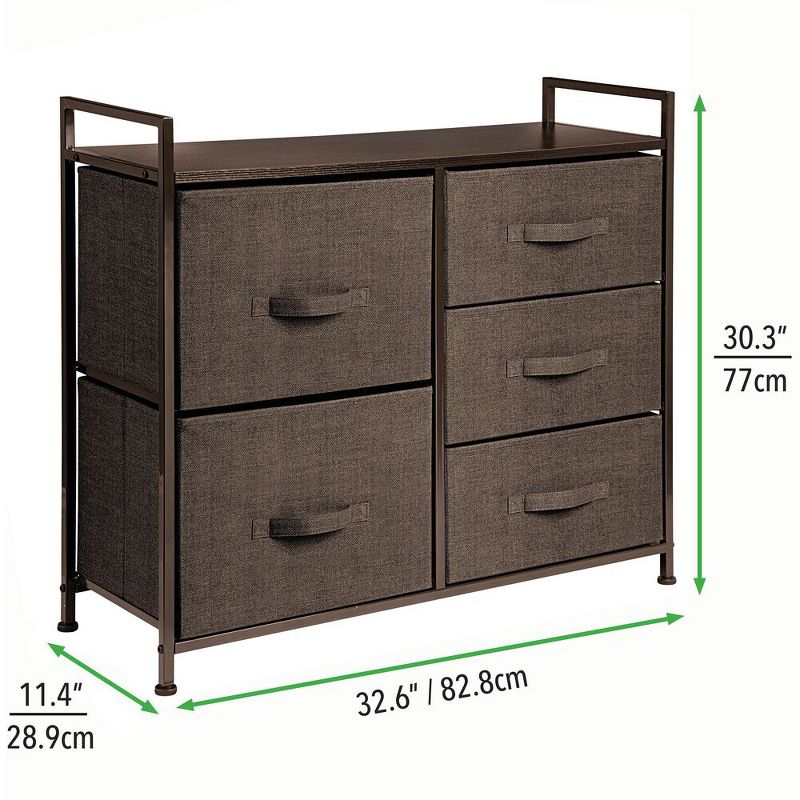 mDesign Storage Dresser Furniture with 5 Removable Fabric Drawers, 5 of 11