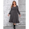 Plus Size Women's Button Pocket Midi Sweater Dress - 4 of 4