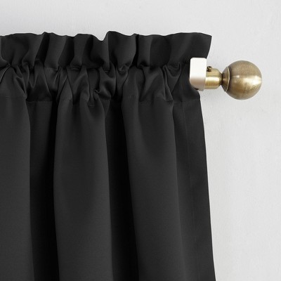 Black 95" Polyester Blackout Rod Pocket Curtain Panel