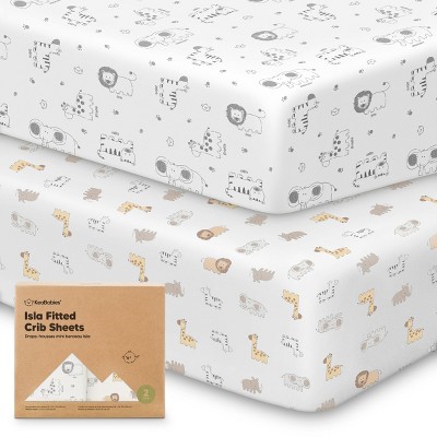 KeaBabies 2pk Isla Fitted Crib Sheets for Boys, Girls, Baby Crib Sheet, Fits Standard Nursery Crib Mattresses