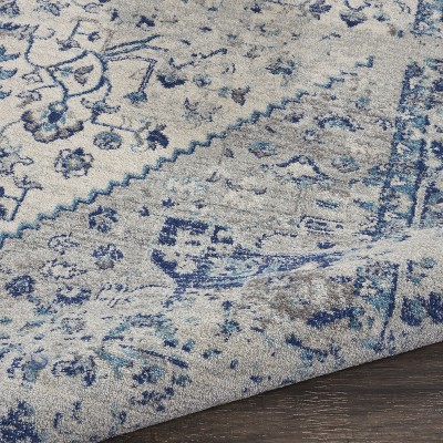 Tranquil Medallion Ivory & Light Blue Viscose 2x4 Rug