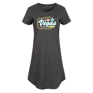 Women's - Instant Message - Las Vegas Graphic T-shirt Dress - 1 of 4