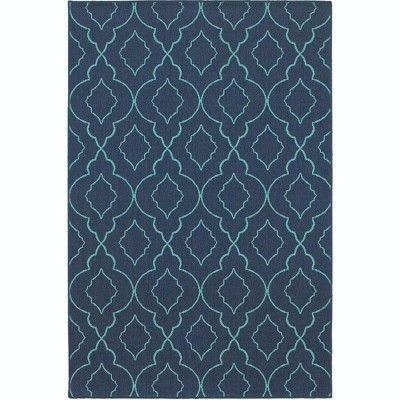 Oriental Weavers Meridian 7541B Navy/ Blue Indoor/Outdoor Area Rug - 1'10" x 2'10"