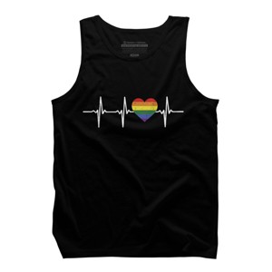 Adult Design By Humans Heartbeat Rainbow Heart Pride By KangThien Tank Top - 1 of 2