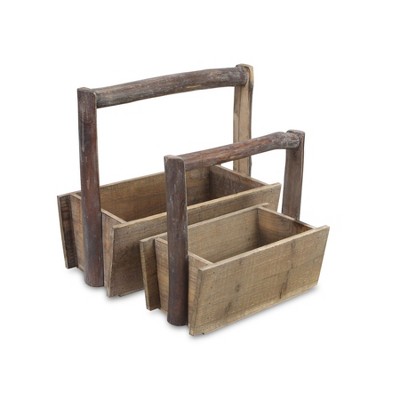 Cheung's Beati Set of 2 Handled Wood Crates