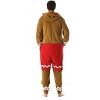 #followme Mens One Piece Christmas Themed Adult Bodysuit Microfleece Hoody Winter Pajamas - 4 of 4