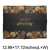 Unique Bargains Christmas Place Mats Linen Black Gold Tone 13"x17.7" 2 Pcs - 3 of 4